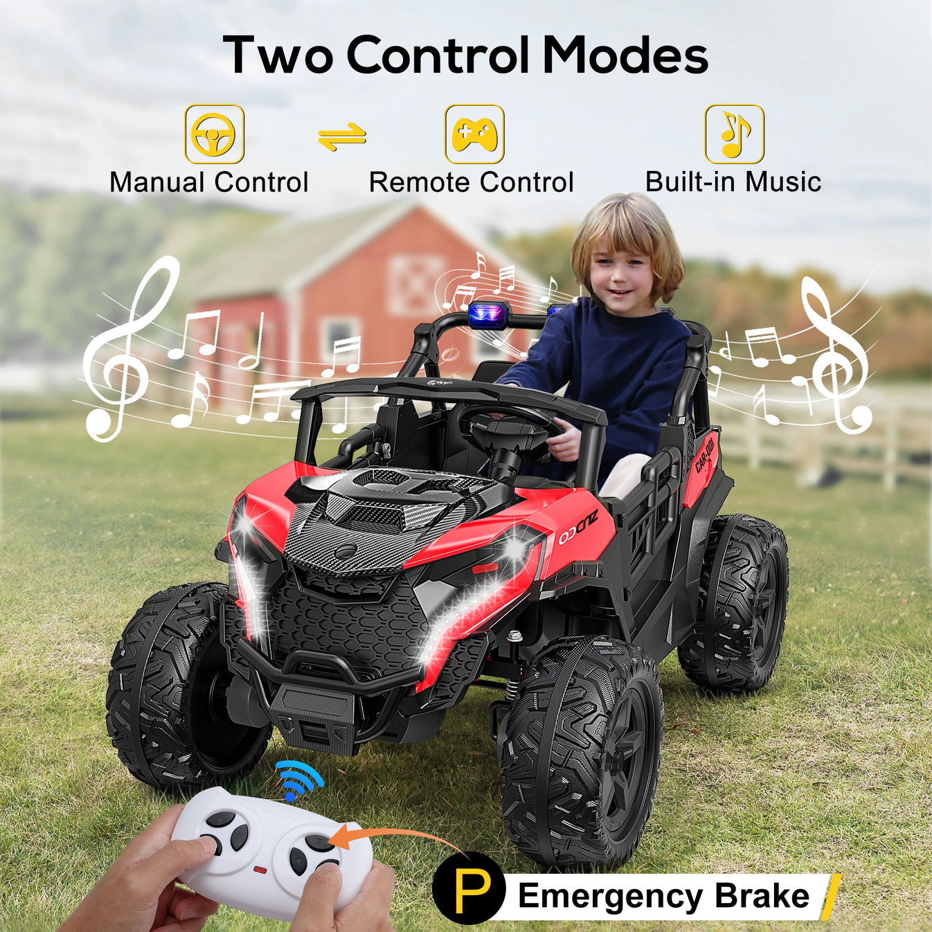 4x200W 24V 2-Seater Ride-on Truck 4WD with EVA Tires