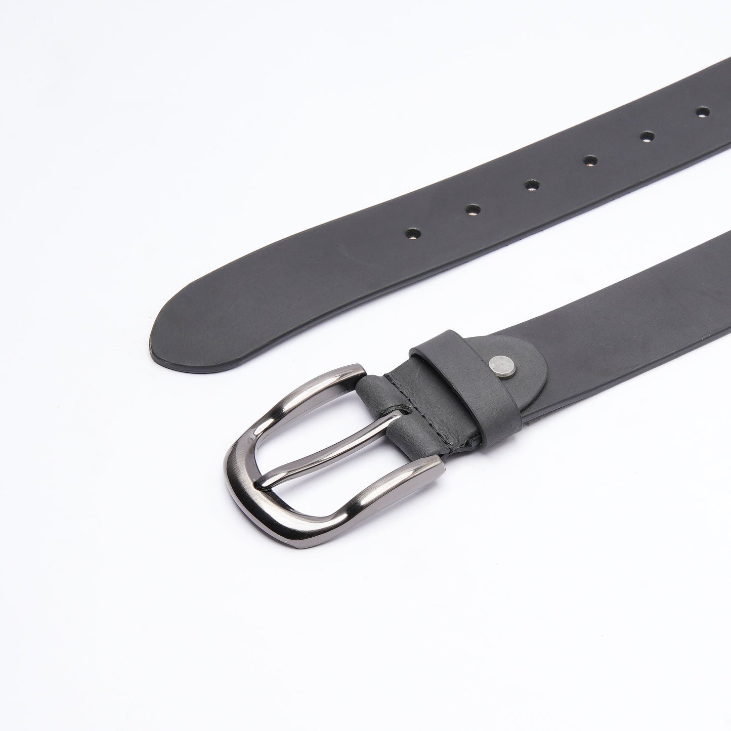 Beltenza Handmade Black Leather Belt with Silver Buckle