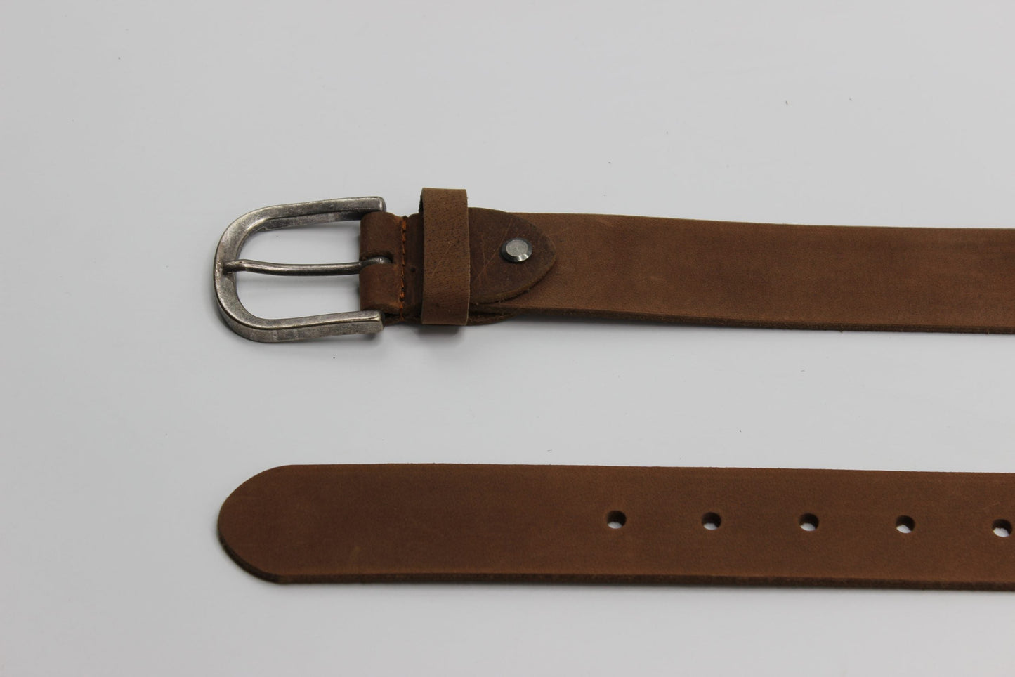 Beltenza Tan Leather Belt with Antique Silver Buckle