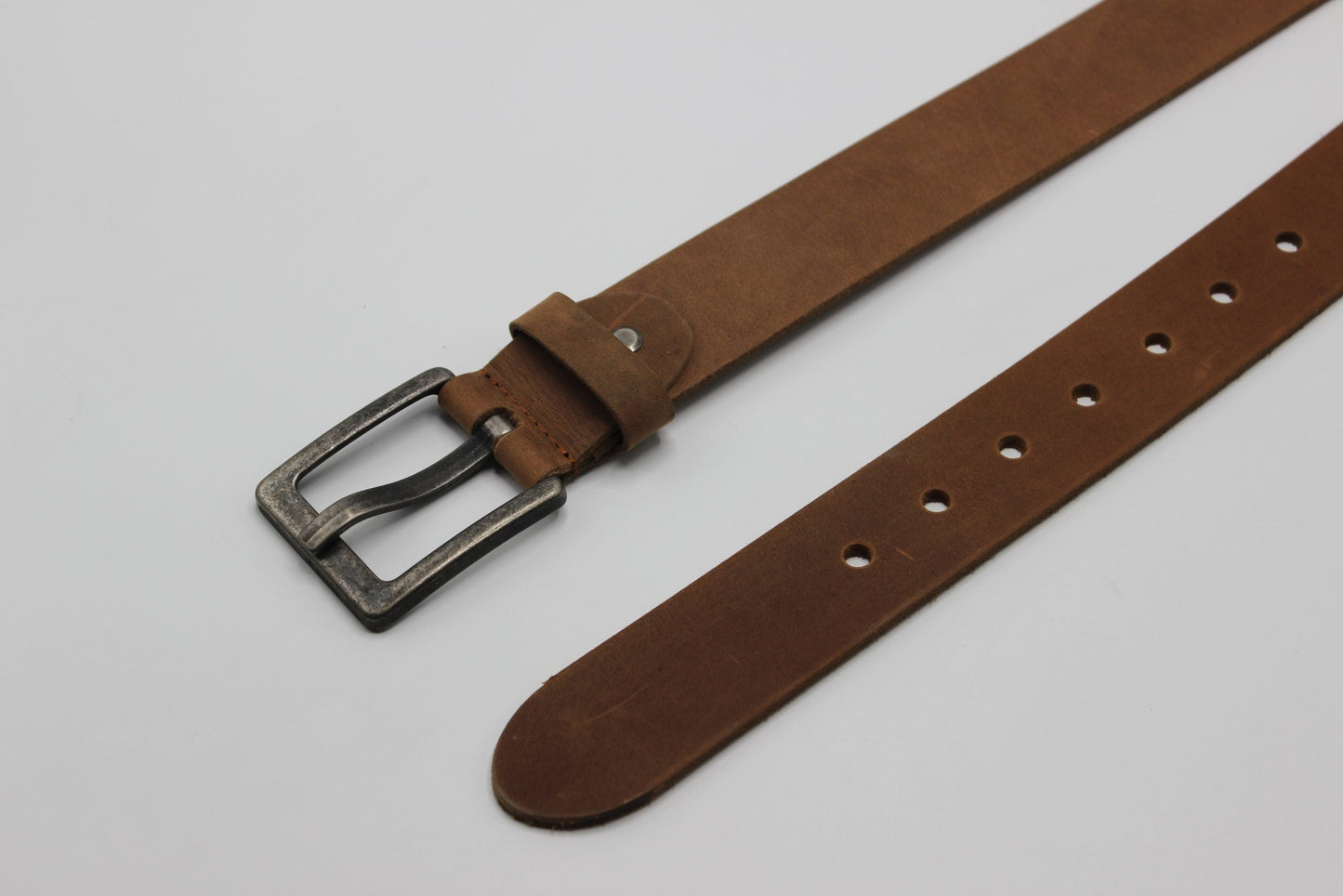 Beltenza Tan Leather Belt with Wide Pin Buckle