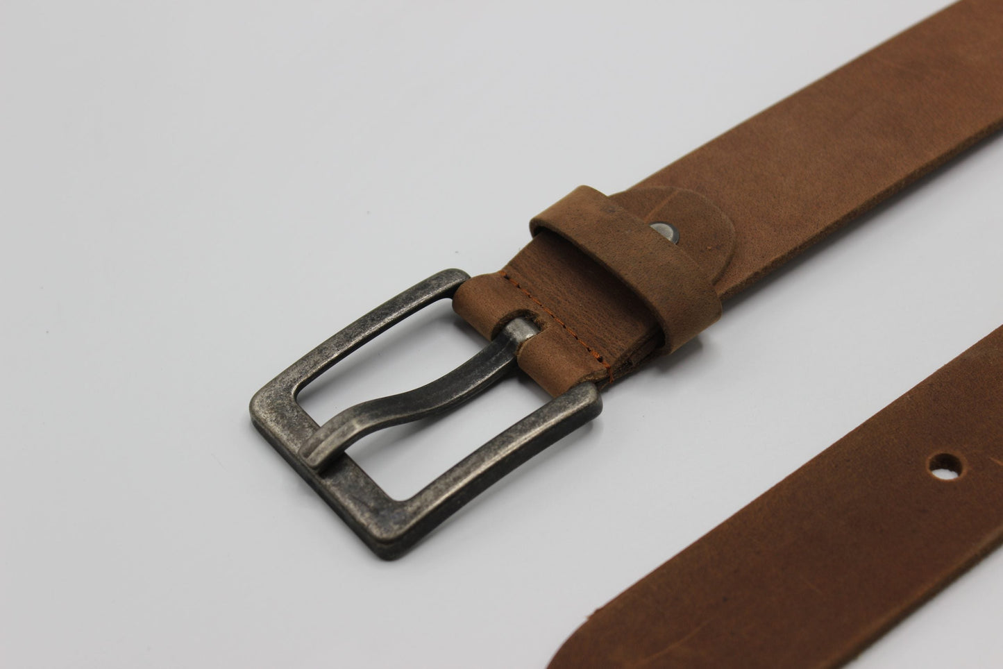Beltenza Tan Leather Belt with Wide Pin Buckle