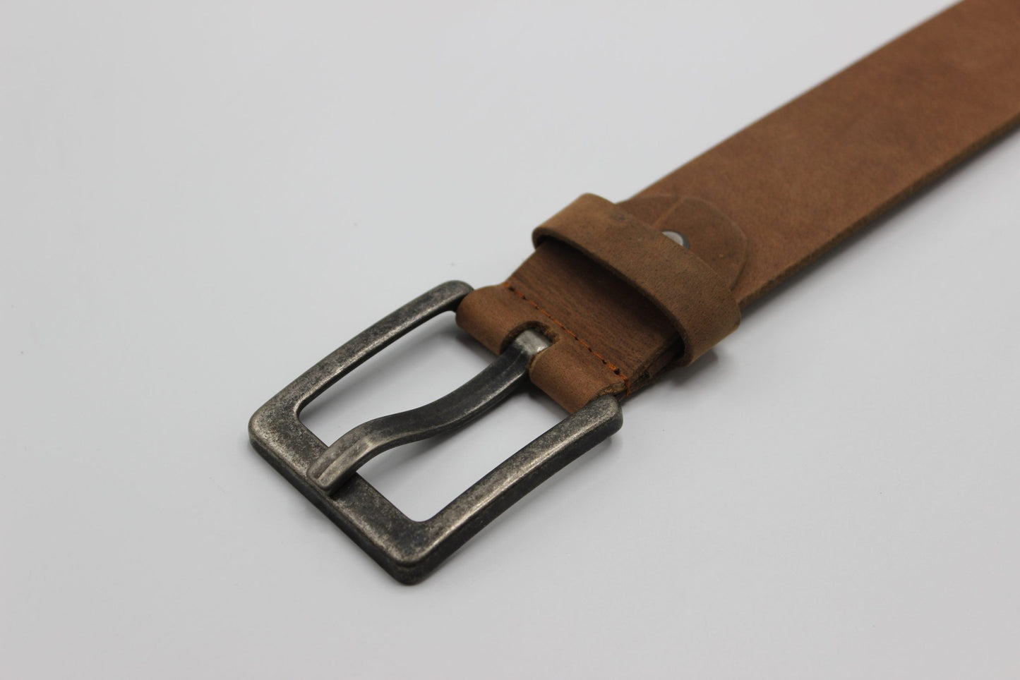 Beltenza Tan Leather Belt with Wide Pin Buckle