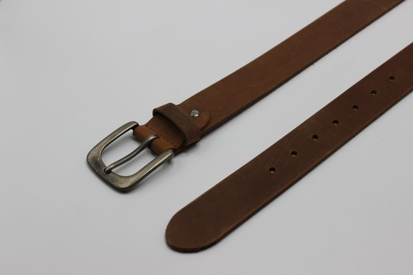 Beltenza Tan Leather Belt with Rounded Buckle