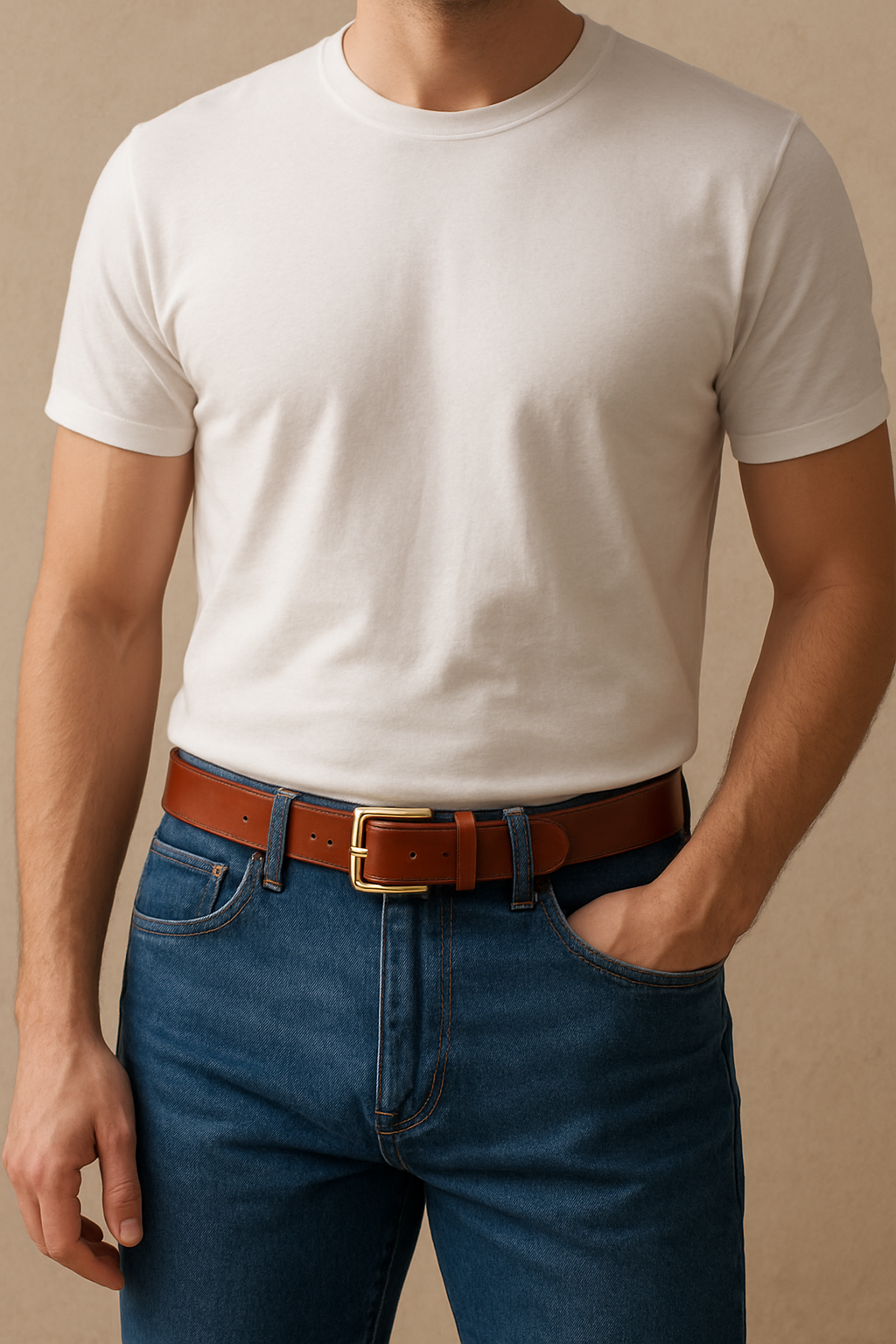 Beltenza Limited Edition Pure Brass Buckle Handmade Leather Belt